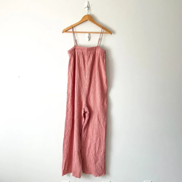 Zara Gauze Cotton Blend Sleeveless Jumpsuit Dusty  Rose Pink Size Small - Picture 6 of 10